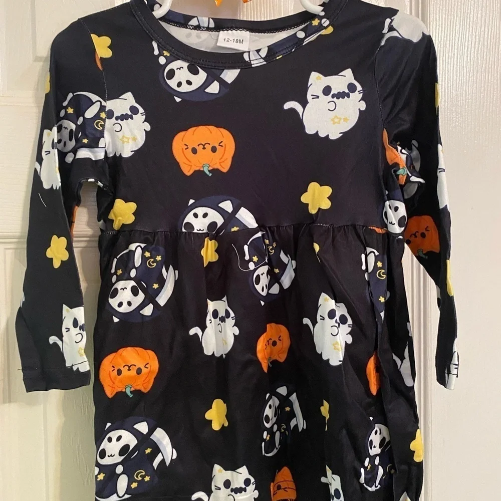 New Halloween Dress & Hair Bow